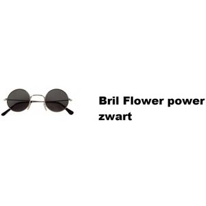Bril flower power 70s zwart - Uilebril John lennon bril beatles rond 70s and 80s disco peace flower power happy together toppers