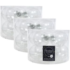 30x stuks Transparante kerstversiering kerstballen glas - 6 cm - kerstbal