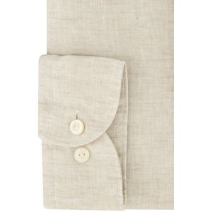 Eton - Overhemd - Beige - 100% Linnen - Lange Mouwen