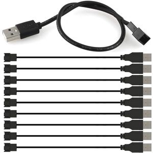 10 Stuks USB naar 3-Pin/4-Pin PWM Kabel voor Ventilator - Adapter voor Voeding