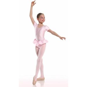 Danceries Balletpakje Laurasson Korte mouwen enkel rokje Roze Elasthan - Maat 134-140