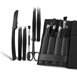 Complete Pincetten - & Wenkbrauw set – Tweezers - Wenkbrauw trimmer - 7 delige Gezichtsverzorging in Één Set!
