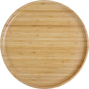 Herbruikbare bamboeborden, 100% bamboeborden, ronde houten borden, bamboeplaten, platte borden, serviesset, houten borden, herbruikbare borden, set van 4 x 30 cm