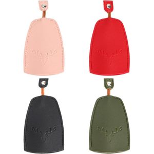 Sleuteletui uittrekbaar leren - 4 stuks rood zwart groen roze - voor dames en heren .
