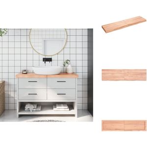vidaXL Wastafelblad - Wastafelbladen - Blad Voor Wastafel - Tafelblad - Wastafelblad 120x30x(2-6) cm behandeld massief hout lichtbruin