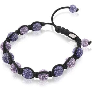 Zinzi koord armband crystals paars one-size ZIA900P