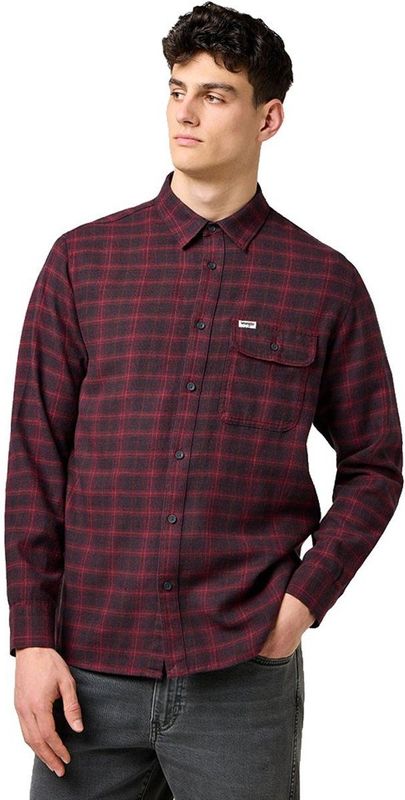 Wrangler 112371522 Relaxed Fit Overhemd Met Lange Mouwen Rood L Man
