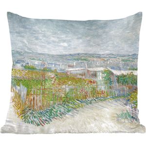 Sierkussens - Kussentjes Woonkamer - 40x40 cm - Montmartre: achter le Moulin de la Galette - Vincent van Gogh
