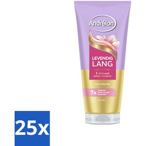 Andrélon – Haarmasker WOW – Levendig Lang – 180 ml - Bulkverpakking - 25 stuks