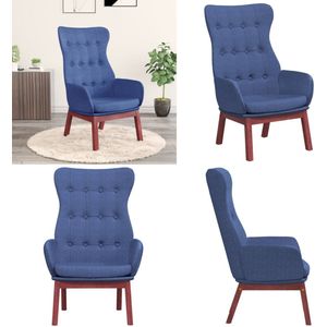 vidaXL Relaxstoel stof blauw - Relaxstoel - Relaxstoelen - Fauteuil - Relaxfauteuil