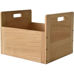 Houten Vinyl Platen Opbergbox - Opslagdoos voor LP’s en Grammofoonplaten - Geschikt voor Tot 80 Platen - Natuurlijke Kleur - Platenkist - Retro Platenopslag - Opbergkist voor Muziekcollectie