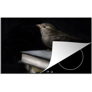 KitchenYeah® Inductie beschermer 81.6x52.7 cm - Vogel - Boeken - Portret - Kookplaataccessoires - Afdekplaat voor kookplaat - Inductiebeschermer - Inductiemat - Inductieplaat mat