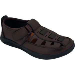 New Generation® Sandalen Heren - Instappers Heren - Lichtgewicht Heren Sandalen - Klittenband Sluiting - Donker Bruin - Maat 44