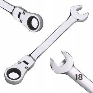 Combinatiesleutel met ratel en scharnier, CRV, 18 mm