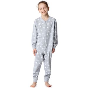 Merry Style Kinder Pyjama - ronde hals - lange mouwen - lange broek met zakken - Katoen - MS-MS10-186-PJ - Melange Ecru Sterne - 122-128