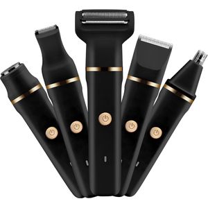O’dor 5-in-1 Trimmer voor Mannen en Vrouwen – Ladyshave, Bikinitrimmer, Bodygroomer, Neustrimmer & Precisietrimmer – Oplaadbaar & Waterbestendig - Zwart