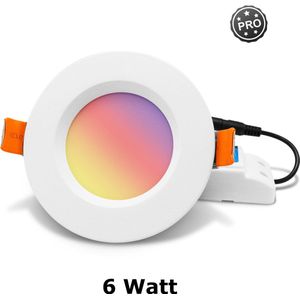 GLEDOPTO - LED Downlight - Multikleur RGB + Wit en Warm Wit - Zigbee PRO - 6 Watt - Inbouw 100~110mm