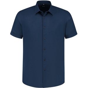 overhemd strijkvrij - Katoen - Blauw - Maat EU38/S