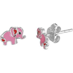 The Kids Jewelry Collection Oorknoppen Olifant - Zilver Gerhodineerd