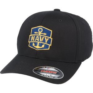 Hatstore- Navy Badge Black Flexfit - Army Head Cap