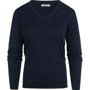 Steppin' Out Kabeltrui Dames V-hals Navy - Maat XXL - Heren - Pullovers