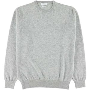 Osborne Knitwear Trui met ronde hals - Geelong wol - Silver - M