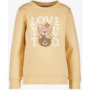 TwoDay meisjes sweater met teddy berenkopjes geel - Maat 92