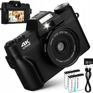 Digitale Camera 76MP - 16x Zoom & 4K Video - Vlogger Kit met 32GB Kaart - Draagbaar YouTube Camera