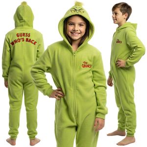 Grinch Polar pyjama met ritssluiting, warme onesie voor kinderen met capuchon