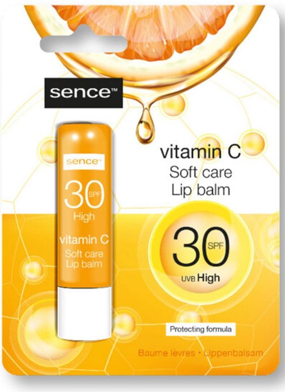 Sence Lippenbalsem Vitamine C met SPF 30 - 4 x - Voordeelverpakking
