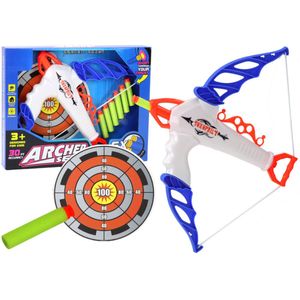 Playos® - Kruisboogschietset - Wit / Blauw - Inclusief 6 Pijltjes - Boogschieten - Rollenspel - Speelgoed - Kruisboog