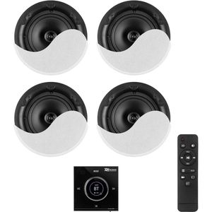 Power Dynamics - Powerline B100BSet - Inbouwversterker - Zwart - 4 Plafondspeakers - 6.5 inch - 4x 25W