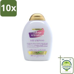 10 x OGX - Colour Retention - Shampoo - Voor Gekleurd Haar - 385 ml - Grootverpakking - Kleurbehoud Shampoo - Shampoo Voor Gekleurd Haar - Kleurveilige Shampoo - Haarkleur Beschermen - Haarverzorging Gekleurd Haar