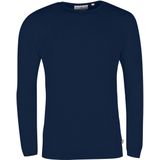 Kronstadt Cable Sweatshirt ronde hals marine, Effen