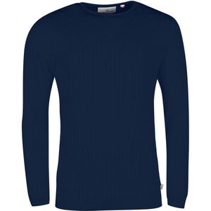 Kronstadt Cable Sweatshirt ronde hals marine, Effen
