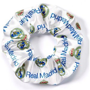 The Carat Shop - Real Madrid Blauw en Geel Logo Scrunchie Haarelastiek