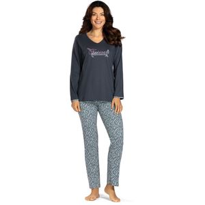 Comtessa - Dames pyjama - 100% katoen - Grijs blauw - Maat 46