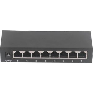 Gigabit PoE-switch met 8 poorten | Plug & Play | 1000 Mbps | Ventilatorloos | Metalen behuizing | Wandmontage | Thuis en kantoor