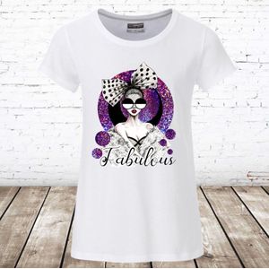 Shirt Fabulous wit -James & Nicholson-134/140-t-shirts meisjes