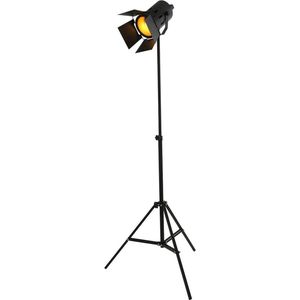 Stoere industriële vloerlamp Carré | 1 lichts | zwart | metaal | staande lamp | modern / industrieel / sfeervol design