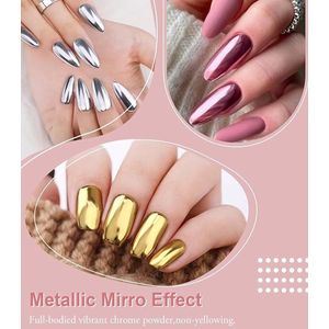 6 Box Rose Gold Chrome Pure Powder Magic Mirror Effect voor Nail Art Decoratie