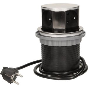 AE-1380 Bureaucontactdoos - Intrekbaar 4-Voudig - 1-5 M Lange Kabel - 3680W Franse Standaard - 230 V [Energieklasse A]