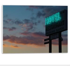 Forex - 'Hotel' Bordje - 40x30cm Foto op Forex