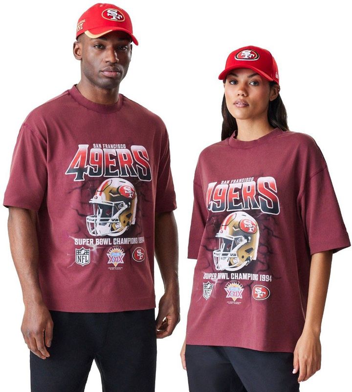 New Era Nfl Washed Boxy San Francisco 49ers T-shirt Met Korte Mouwen Rood L Man