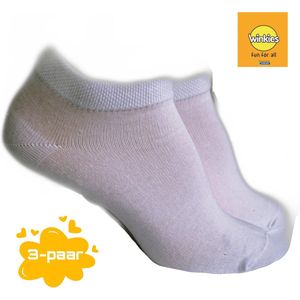 Kinder sneakersokken Meisjes 3-paar wit schoenmaat 27,28,29,30
