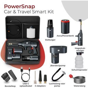 Caliber Car & Travel Kit - 15.000 mAh Accu - Kruimeldief - Hogedrukspuit - Bandenpomp - Werkt met PowerSnap Accu Platform (CPS-SET-01-PRO)