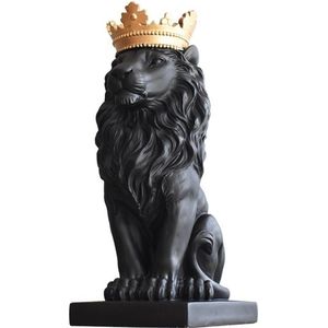 Decoratief beeld Royal Lion – Zwart – H30 cm