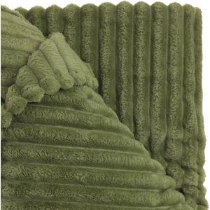 Unique Living Plaid Lex - Polyester - Groen - 150x200 cm - Winter Green - Brede Rib