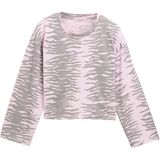 TOM TAILOR - Shirt - Grijs/Rosa - Lange Mouwen - Losse Pasvorm