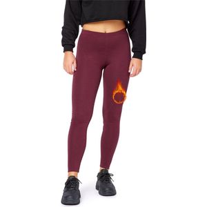 Bellivalini Dames Thermische Legging - Sport - Vrijetijdsbroek - Lang - Sporbroek - BLV-BLV50-320-LE - Wijnrood - S
